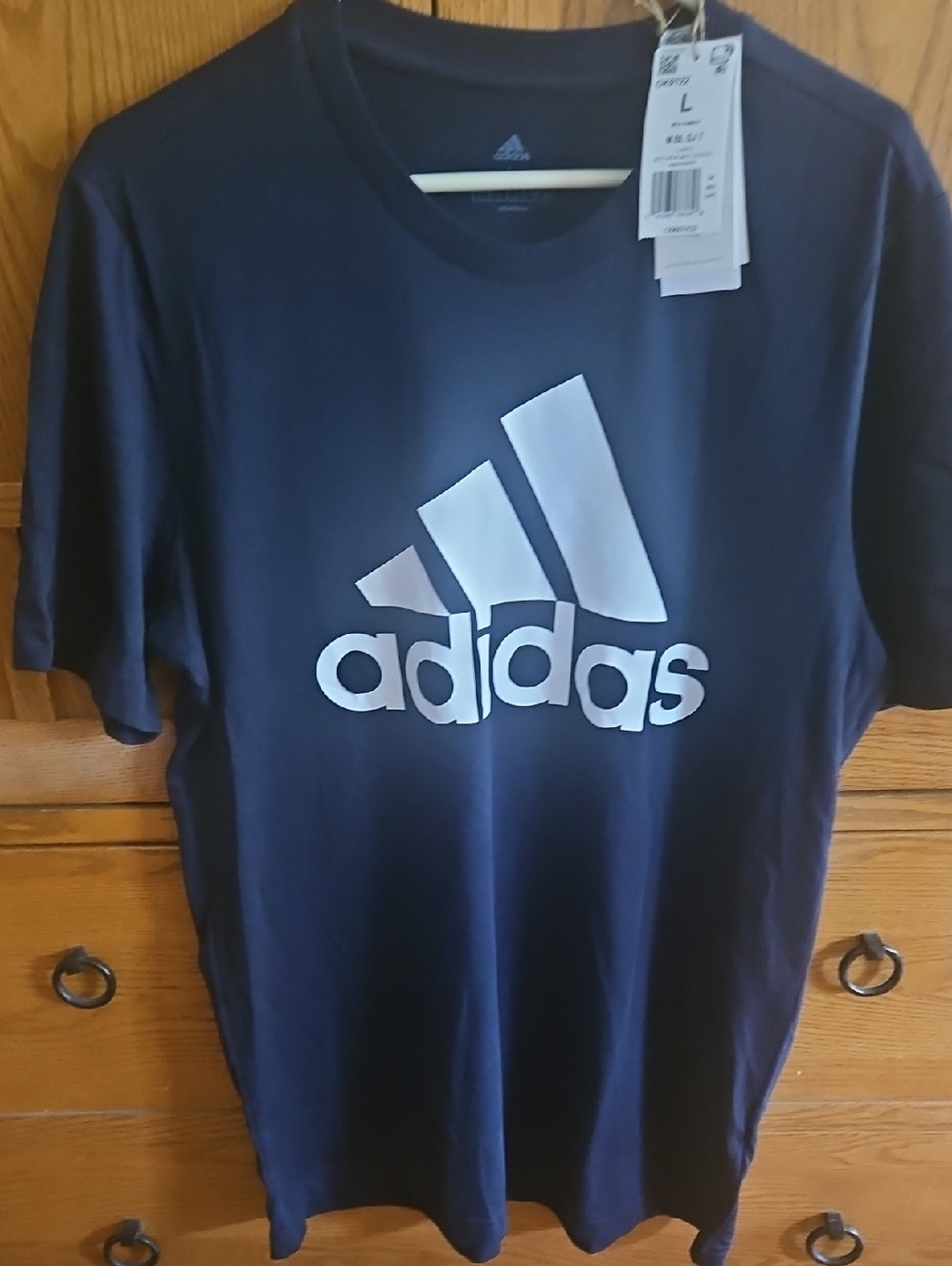 Adidas Navy Blue T-Shirt with Large White Logo BOGO